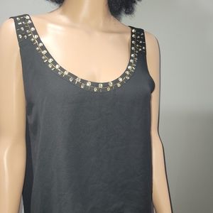Black blouse, NY&C gold around to the blouse very comfortable for any occasion